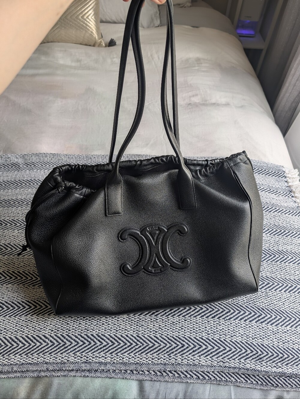 CELINE Calfskin Cuir Cabas Leather Tote